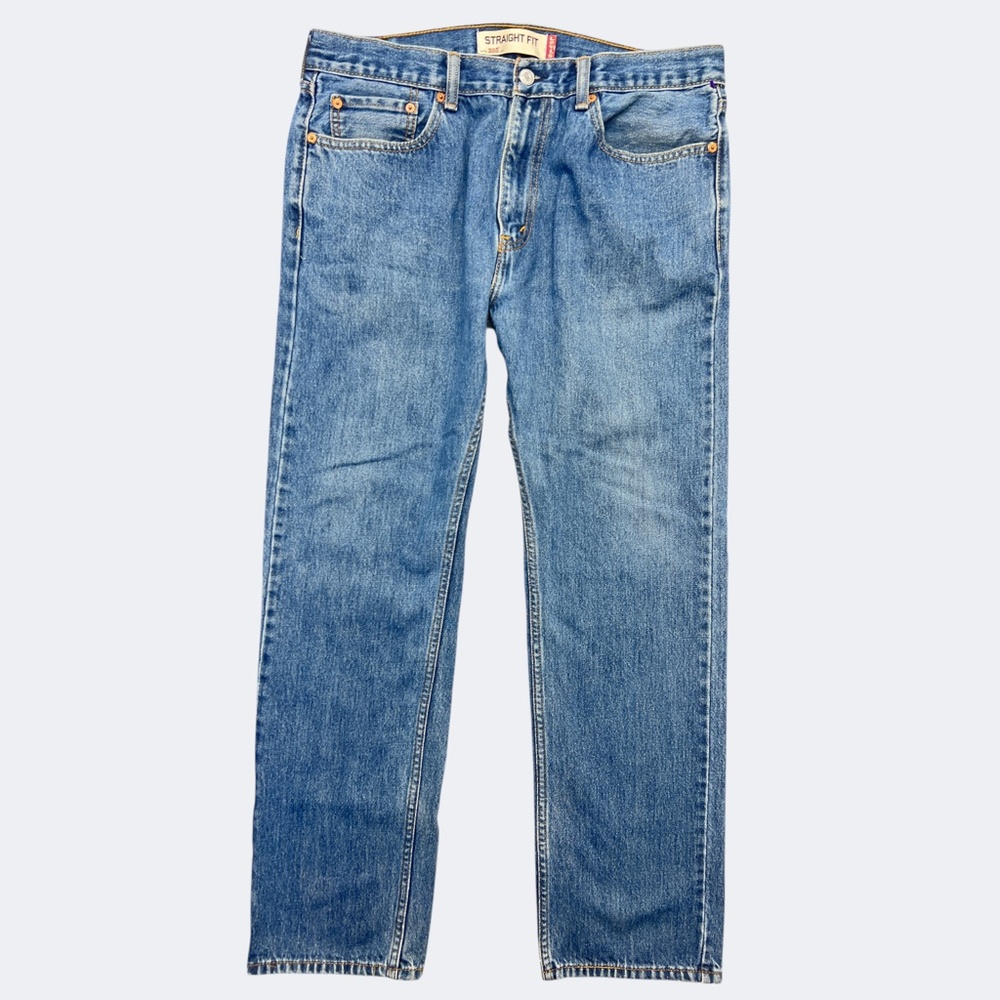 Levis 505 Jeans Men 36X32 Blue Straight Fit No Stretch Cotton Denim Casual